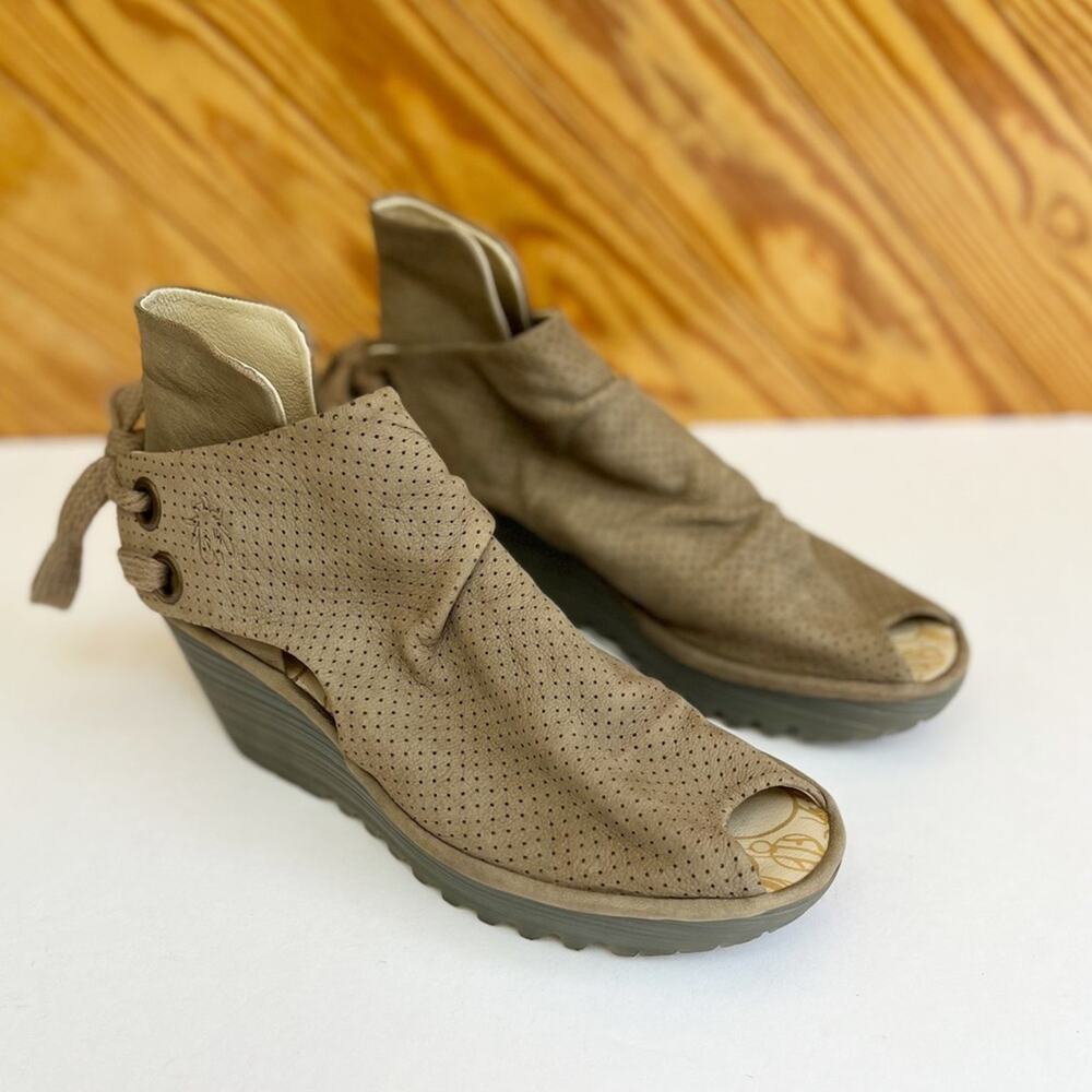 Fly London Yema Perforated Wedge Sandals
